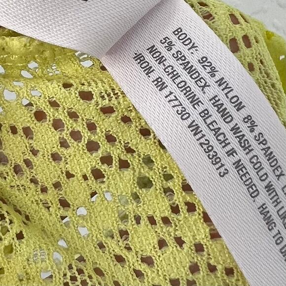 NWT Auden Unlined Long Line Bralette in Lemon Yellow Lace Size Medium Women's - Picture 5 of 7